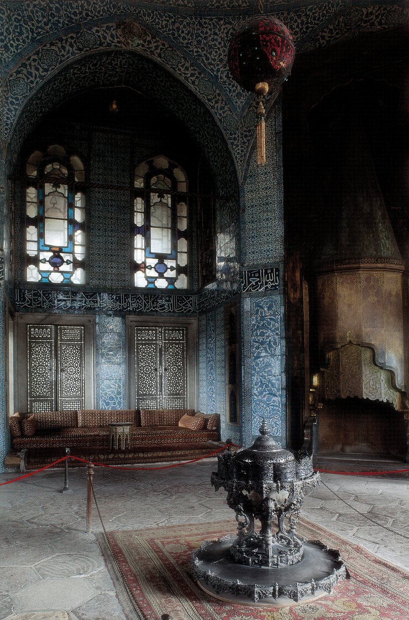 Építészet, oszmán művészet: Topkapi palota (Topkapi Saray) az oszmán szultán fő és hivatalos városi rezidenciája 1465 és 1853 között. 1475-1478 között épült palota. Törökország Isztambul. alkotó: Ottoman School