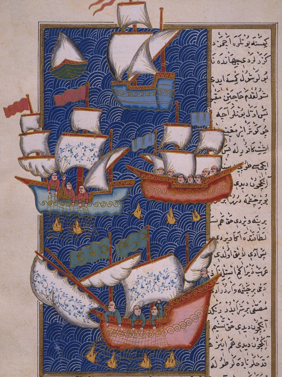 Halászok hálókkal alkotó: Ottoman School