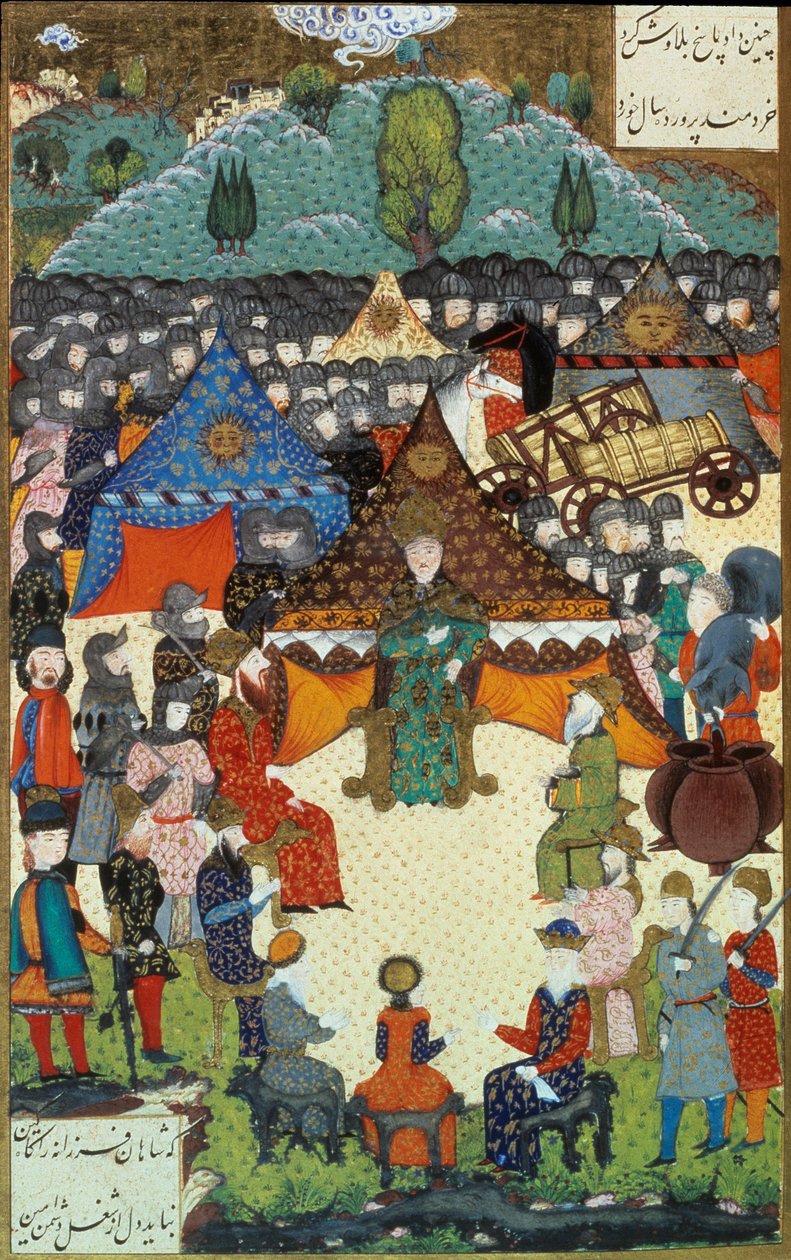 Oszmán Birodalom: Soliman (Szulejmán) szultán ábrázolása mondtam a csodálatos (1520-1566) udvarában. Miniatűr a Suleymanname-ből, Arifi (ms. H.1517, fol. 200a) 1558. Topkapi Sarayi Istanbul alkotó: Ottoman School