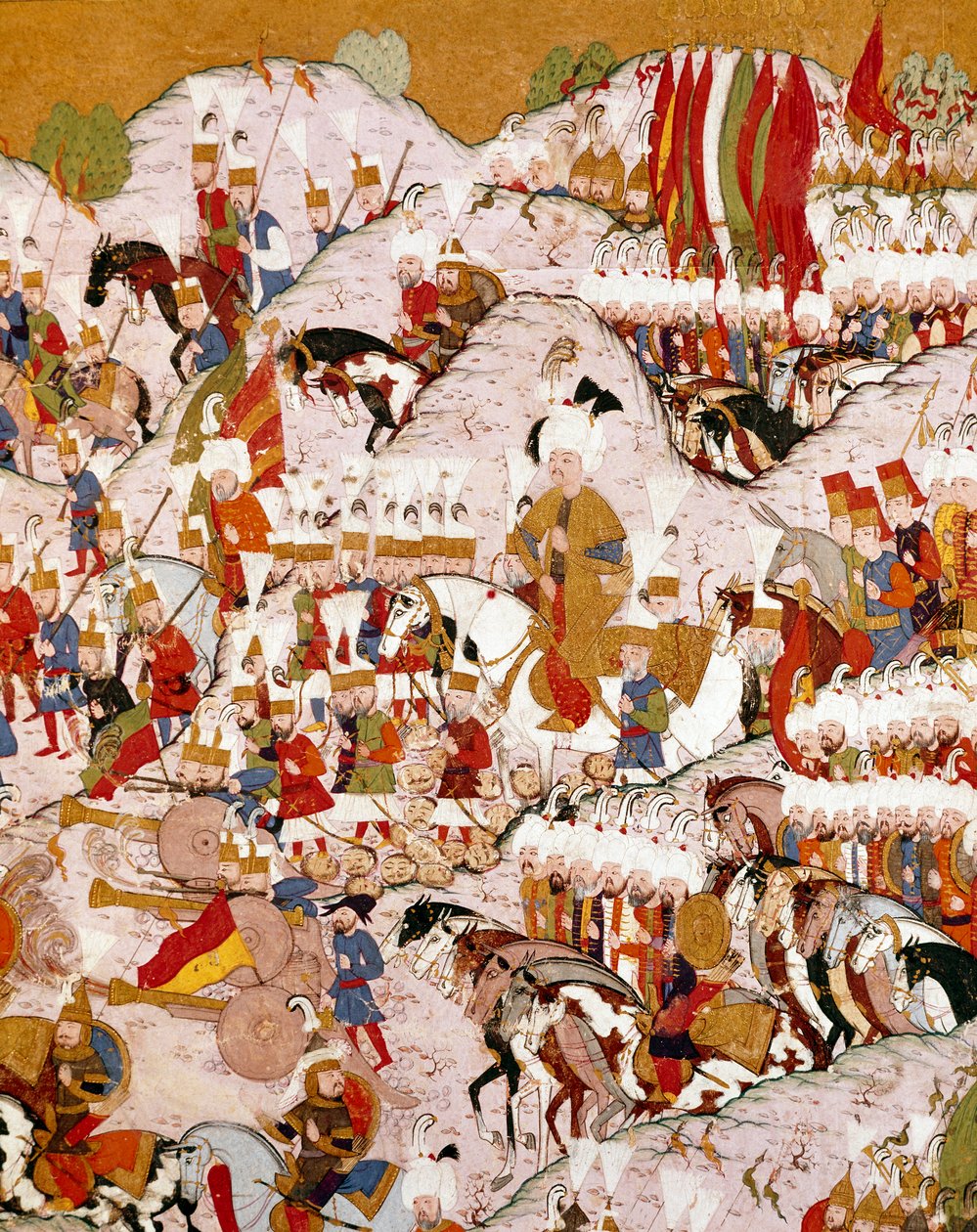 A mohácsi csata ábrázolása 1526.08.29., részlet (miniatűr alkotó: Ottoman School