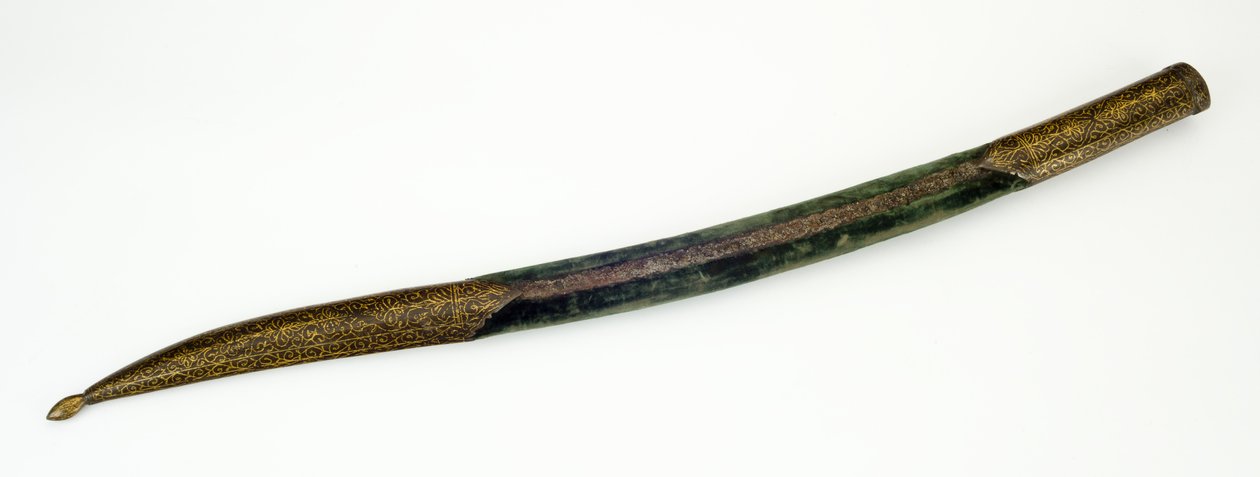 Yataghan hüvely (vas arany koftgari betéttel, fa és bársony) alkotó: Ottoman School