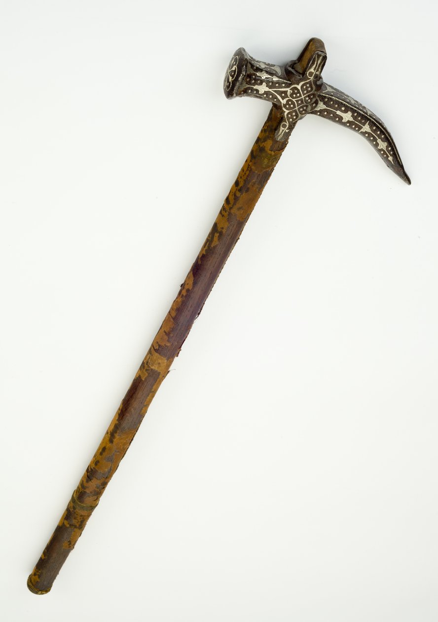 War Hammer, 1680 körül (vas és fa ezüsthuzallal és textíliákkal) alkotó: Ottoman School