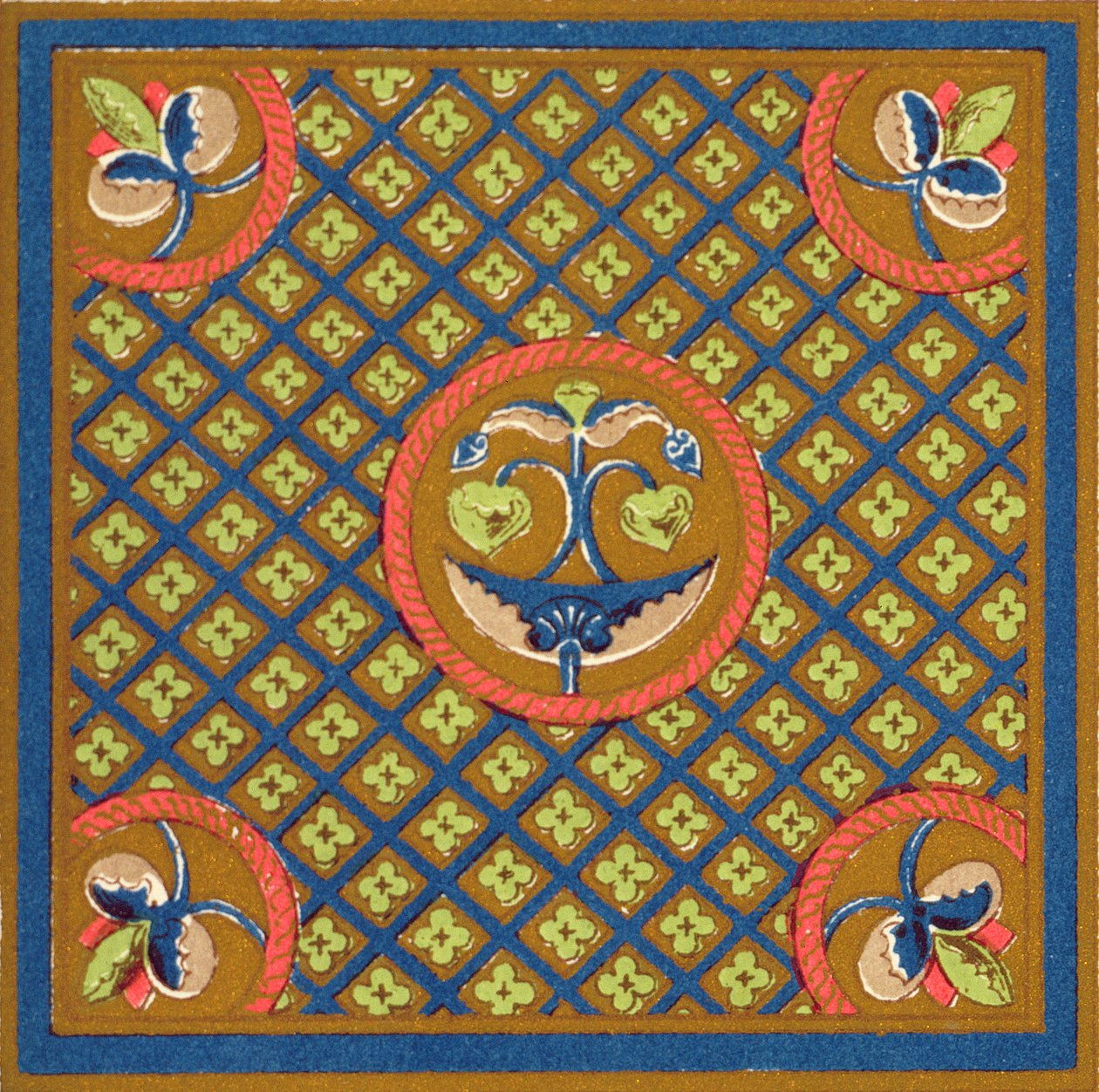 Egy kézirat szegélye a British Museumban, VII. fejezet, XXIX. tábla a „Grammar of Ornament”-ből, 1868 alkotó: Owen Jones