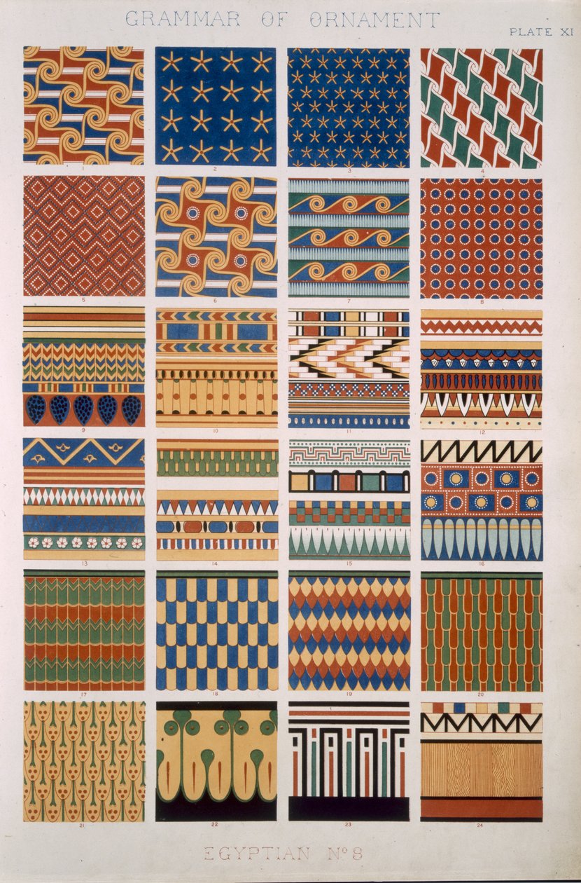 8. egyiptomi, X. tábla, Owen Jones (1809-1868) „The Grammar of Ornament” című művéből alkotó: Owen Jones