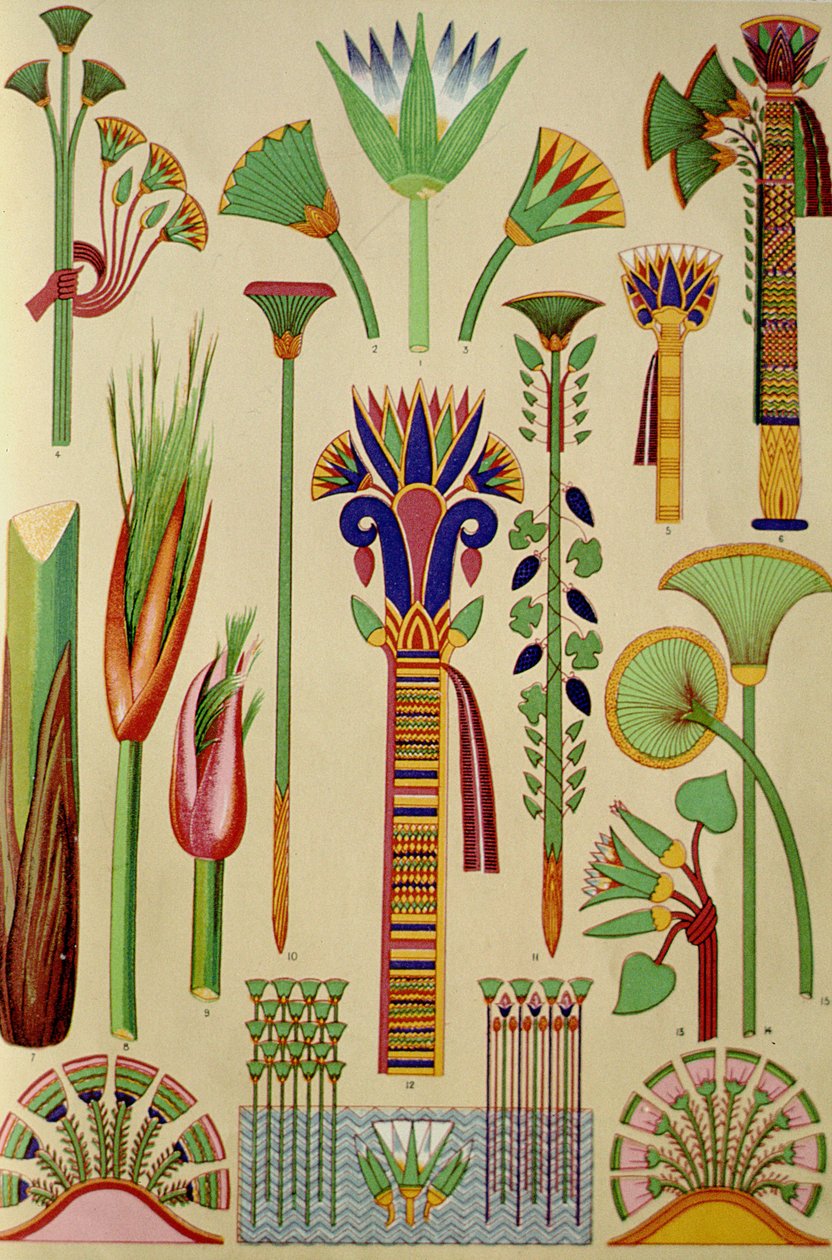 Egyiptomi dísz a „Grammar of Ornament”-ből, 1868 alkotó: Owen Jones