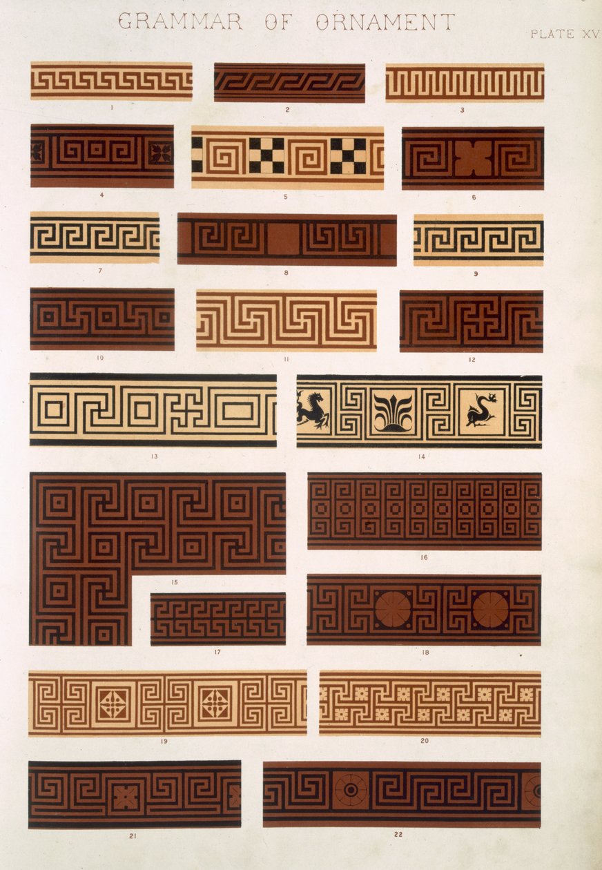 Görög 1. szám, XV. tábla, Owen Jones (1809-68) „The Grammar of Ornament” című művéből alkotó: Owen Jones