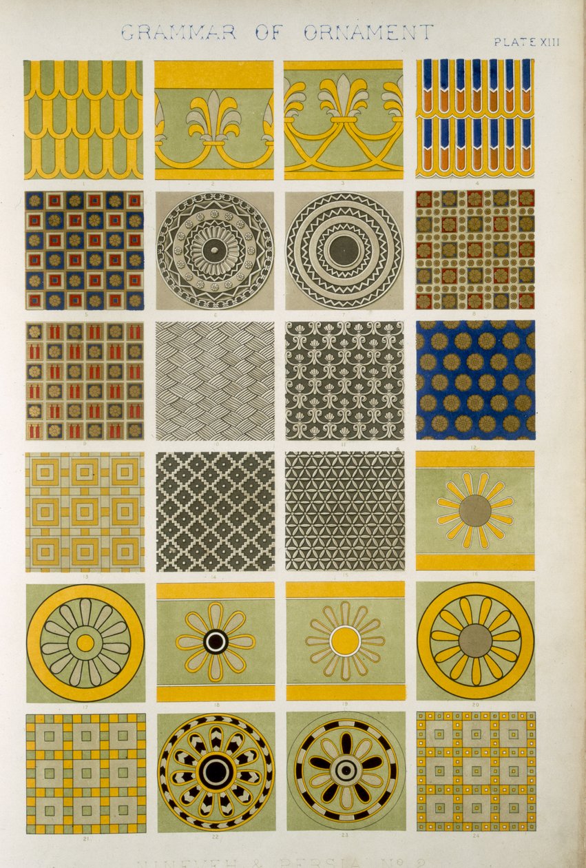 Nineva és Perzsia 2. szám, Owen Jones (1809-68) "The Grammar of Ornament" című művéből. alkotó: Owen Jones