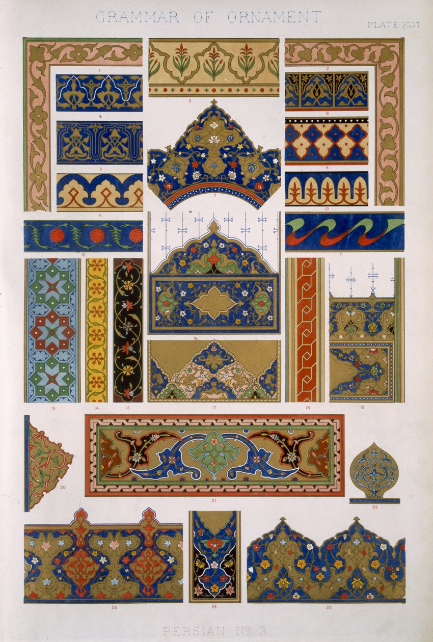 3. perzsa, XLVI. tábla, Owen Jones (1809-68) „The Grammar of Ornament” című művéből alkotó: Owen Jones