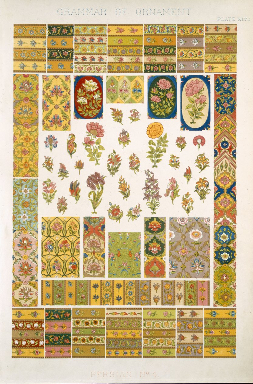 Perzsa 4. szám, XLVII. tábla. Owen Jones (1809-68) "The Grammar of Ornament" című művéből alkotó: Owen Jones
