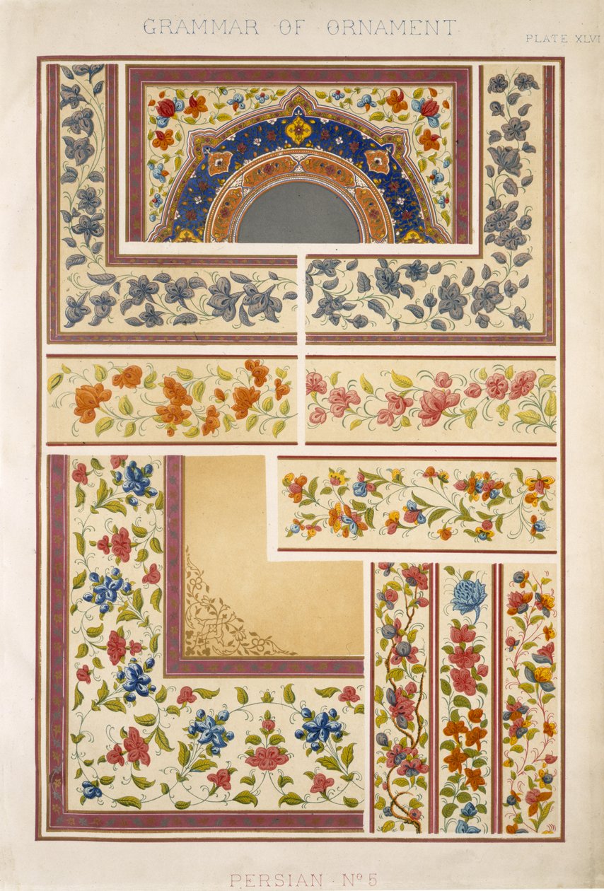Persian No 5, XLVII. tábla, Owen Jones (1809-68) „The Grammar of Ornament” című művéből alkotó: Owen Jones