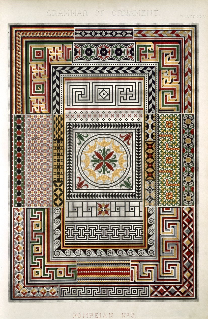 Pompeius No 3, XXV. tábla, Owen Jones (1809-74) „The Grammar of Ornament” című művéből alkotó: Owen Jones