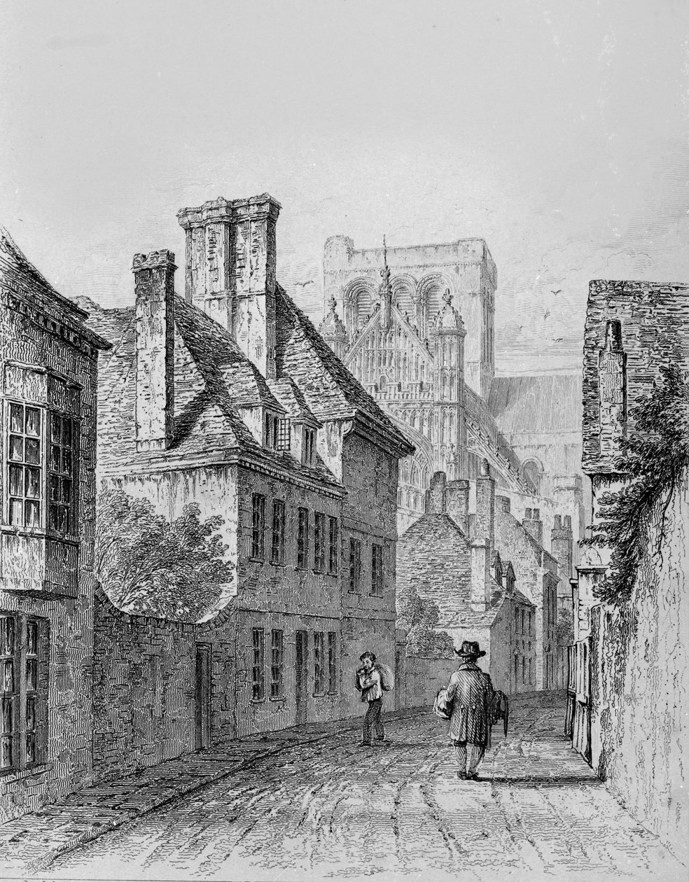 Colebrook Street Winchester, 1830 körül alkotó: Owen Brown Carter