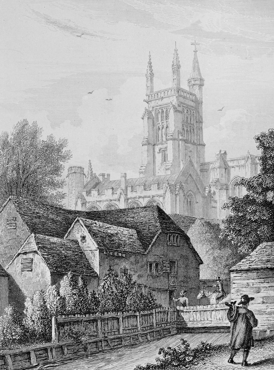 College Tower, Library and Mill Winchester, 1830 körül alkotó: Owen Brown Carter