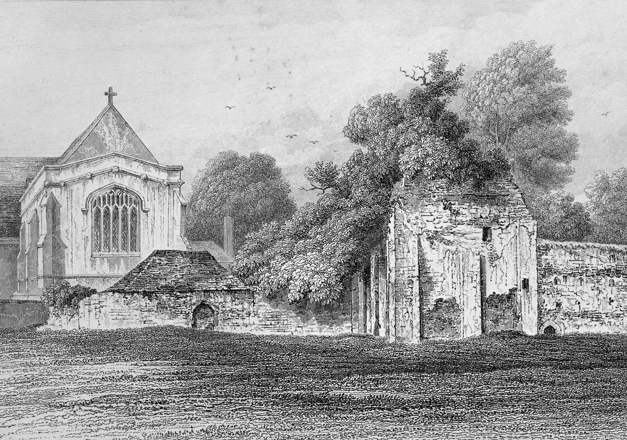 Wolvesey Castle Winchester, 1830 körül alkotó: Owen Brown Carter