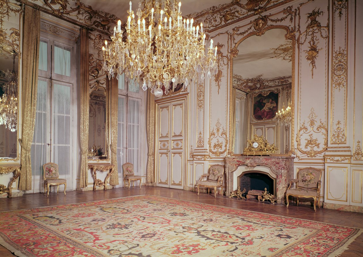 Kilátás a földszinti Nagyszalon belsejére, 1722-33 körül alkotó: P. and Leroux, J. B. Lassurance