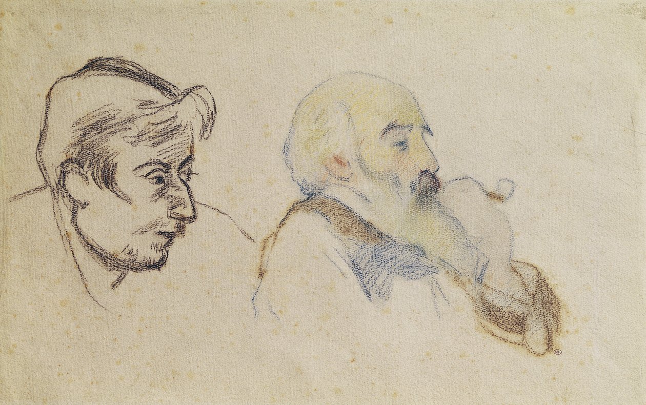 Gauguin Pissarro portréja és Pissarro Gauguin portréja (színes kréta) alkotó: P. and Pissarro, C. Gauguin