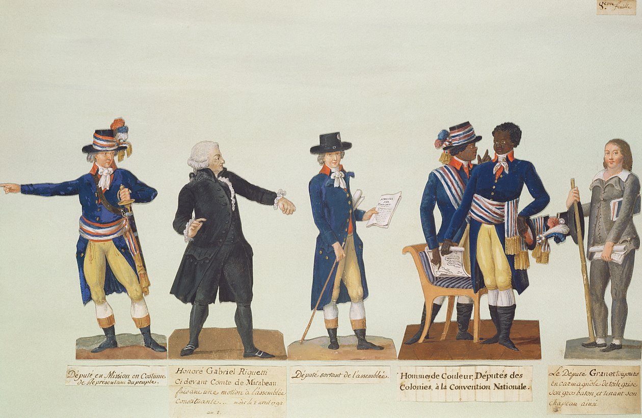 A Nemzeti Konvent képviselői, Mirabeau és Granet helyettes. 1794–1795 körül (gouache) alkotó: P. A. and J.B. Lesueur