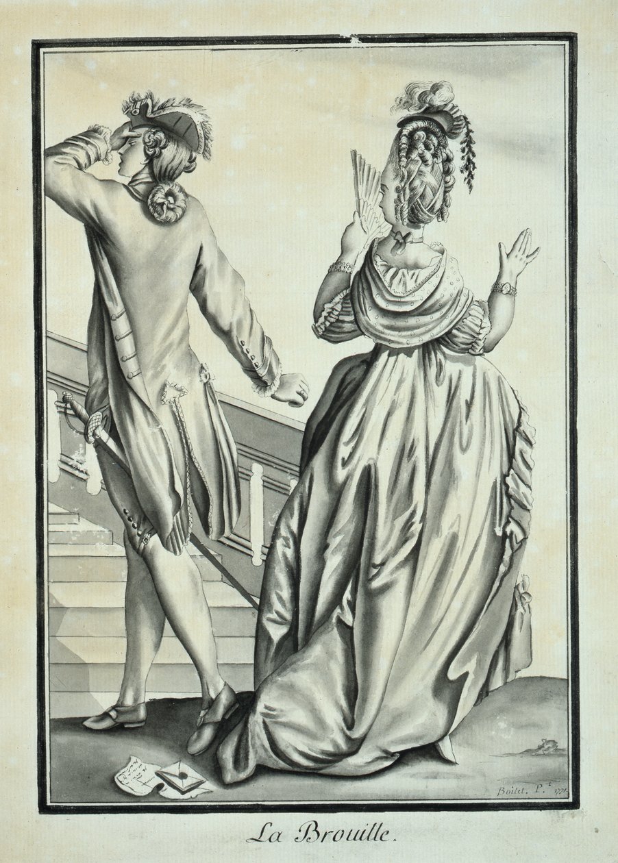 La Brouille (A veszekedés) 1771 (toll és tinta és szürke mosás papíron) alkotó: P. Boitet