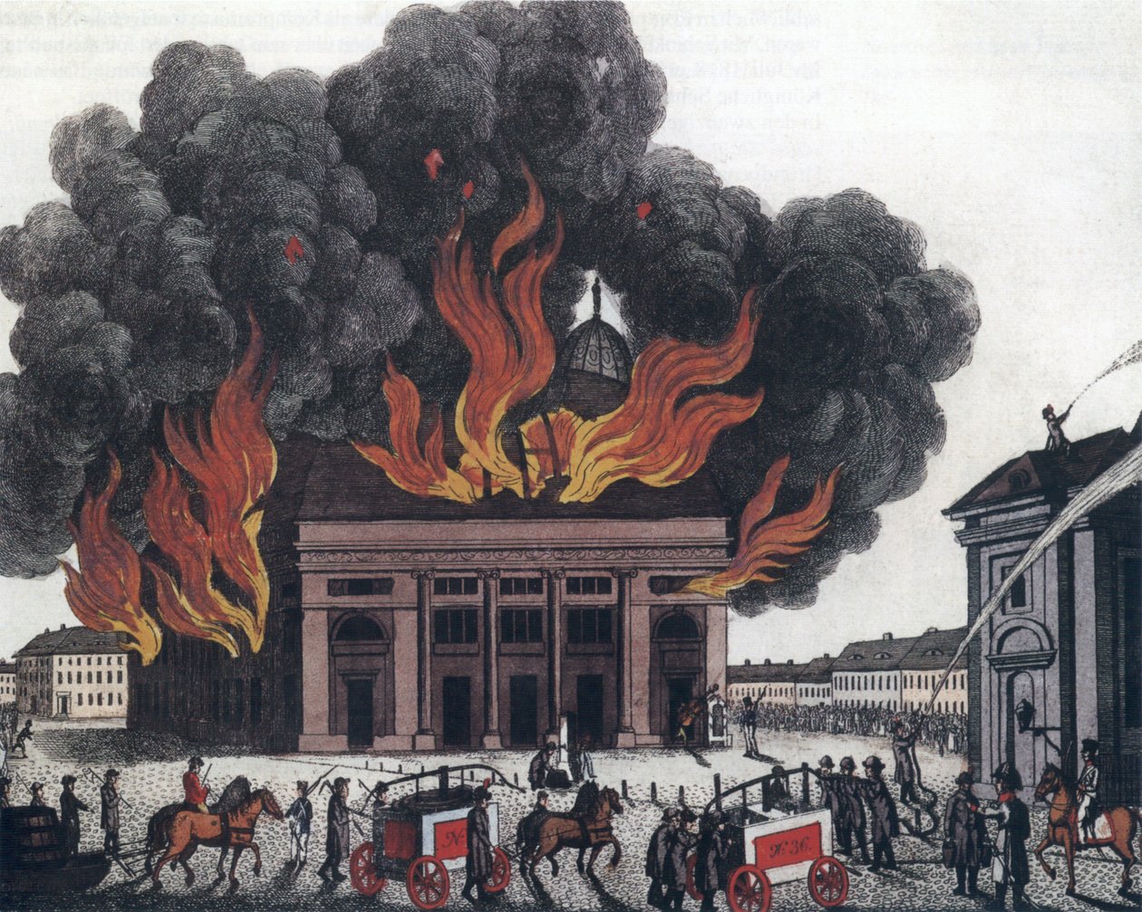 Tűz a királyi színházban 1817. július 29 -én alkotó: P. Haas