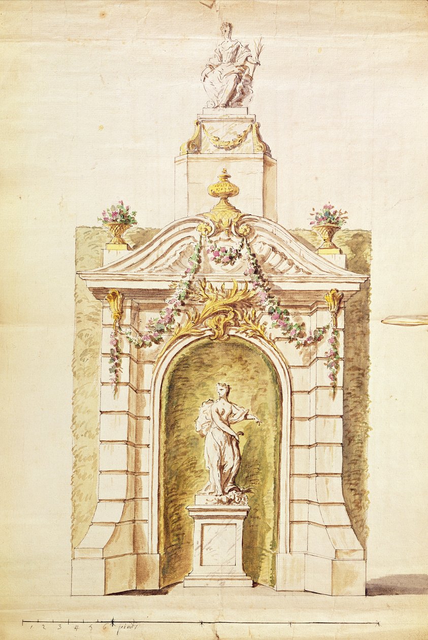 Projekt a Szent János tüzéhez, 1741 (wc papíron) alkotó: P. L. and L. C. Dumesnil
