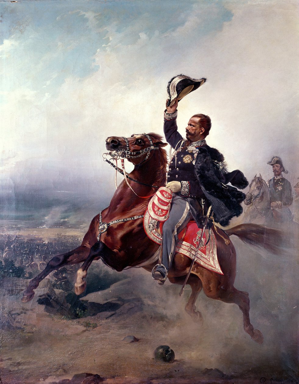 II. Viktor Emánuel (1820-78) szardíniai és olasz király portréja alkotó: P. Litta