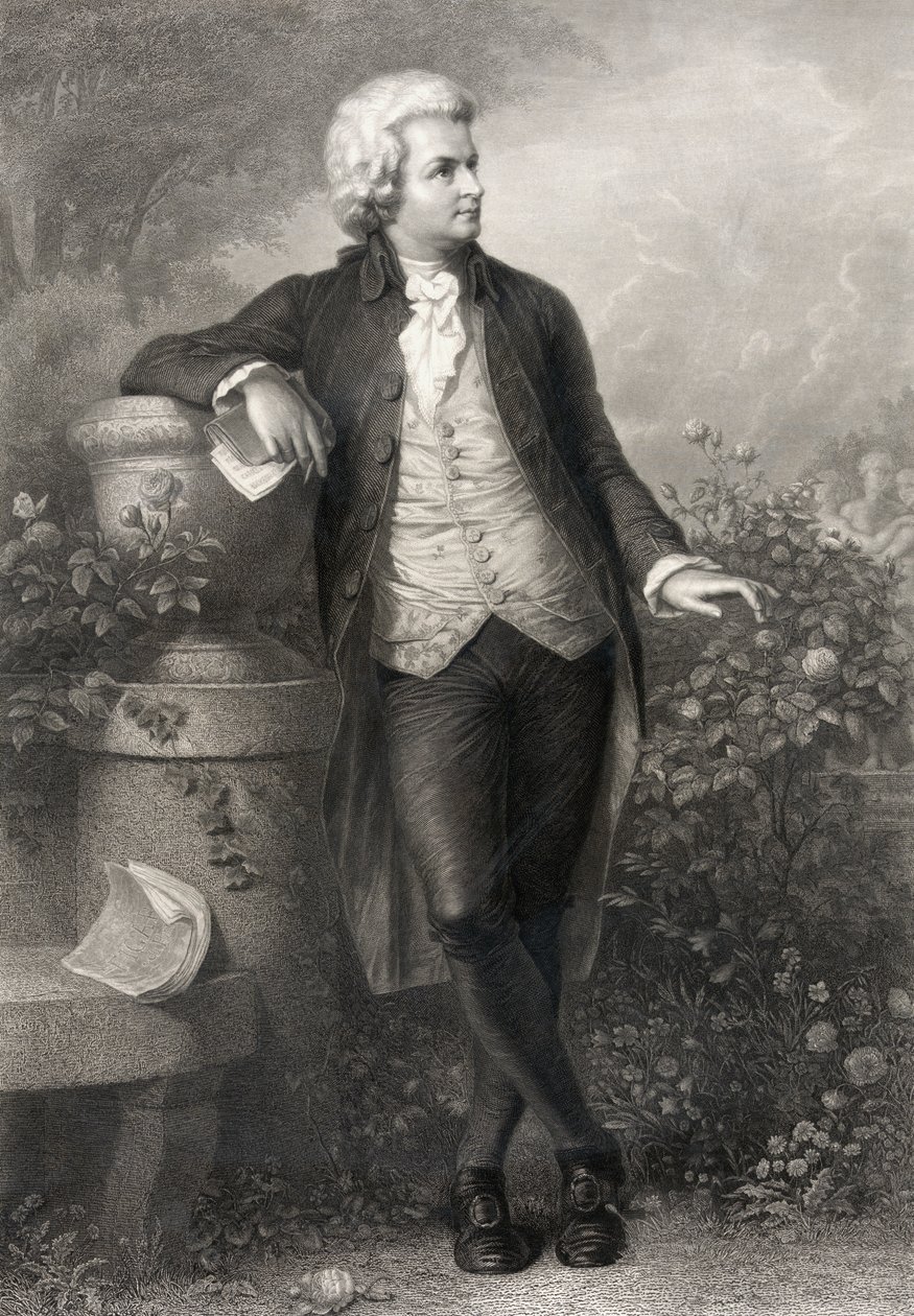 Wolfgang Amadeus Mozart, Paul Barfus metszete (1823-95) alkotó: P. Schworer