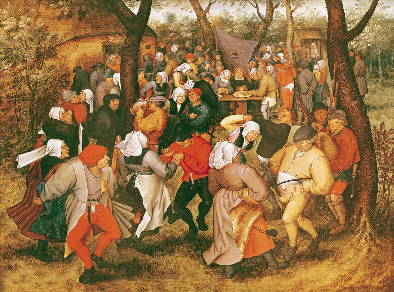A lakodalmas tánc, 1607 alkotó: Pieter Brueghel the Younger