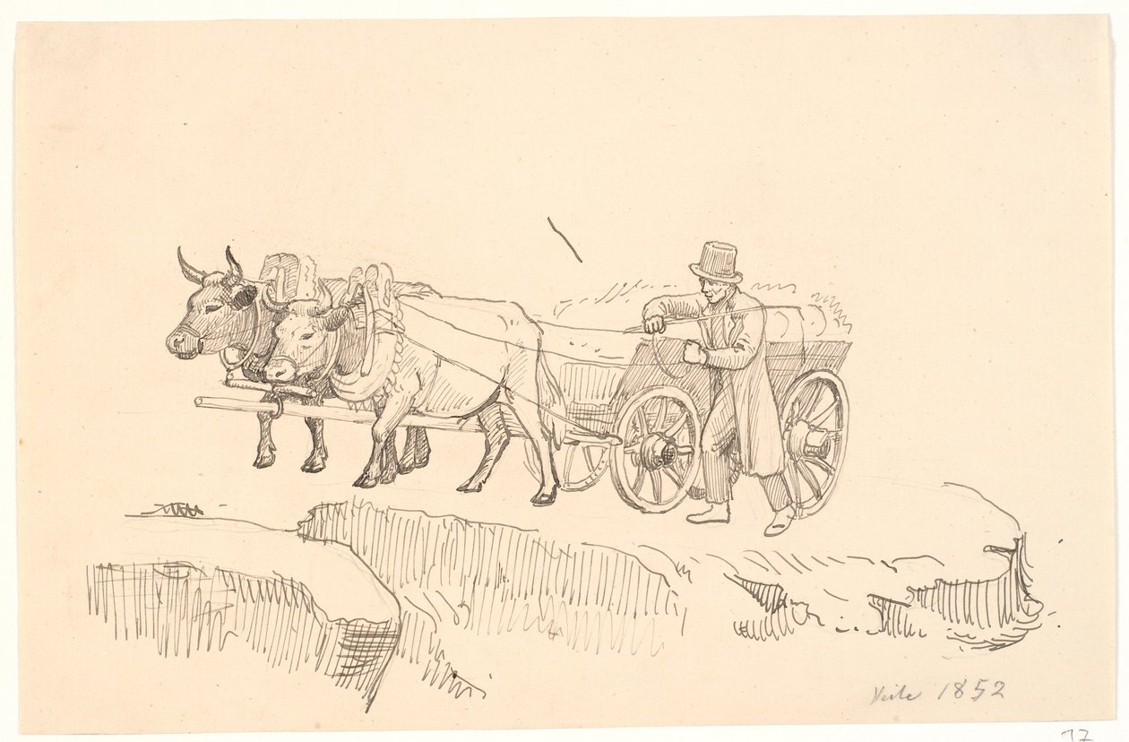 Egy farmer a bikaszekere mellett sétál alkotó: P.C. Skovgaard