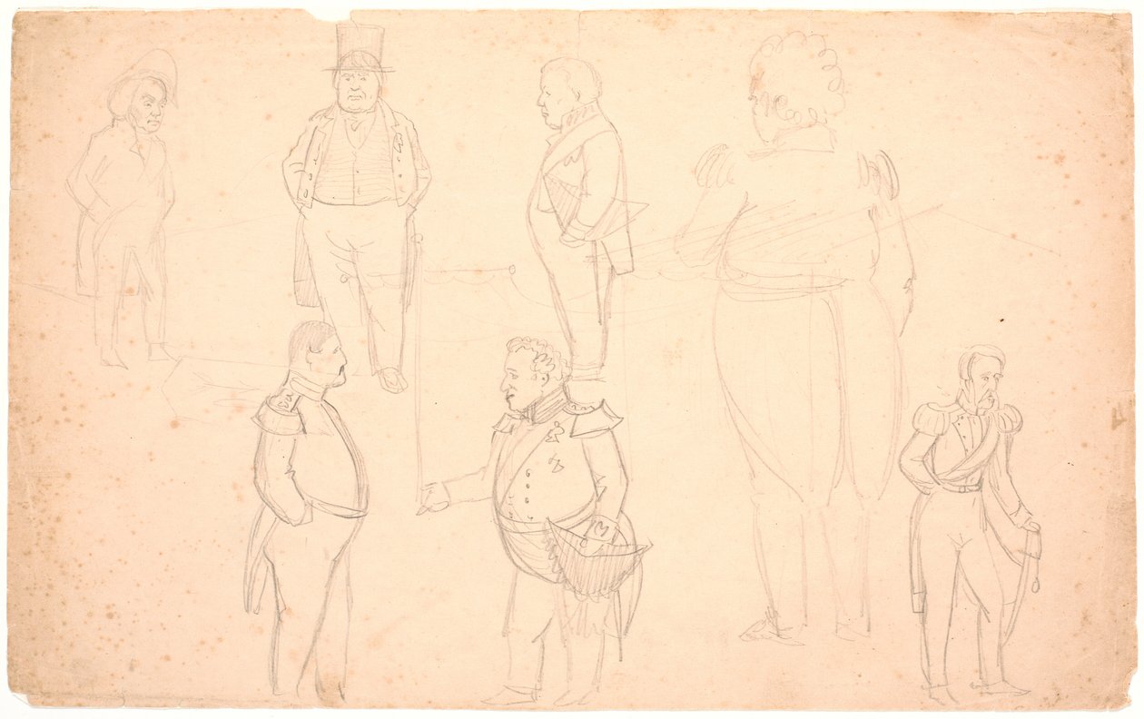 Karikatúra i.a. MINT. Ørsted, Frederik VII, Christian VIII és valószínűleg Frederik VI. alkotó: P.C. Skovgaard