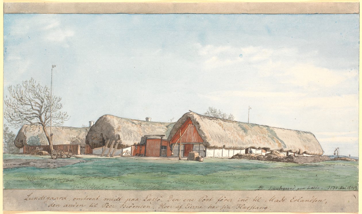 Lundsgaard körülbelül Læssø közepén. alkotó: P.C. Skovgaard