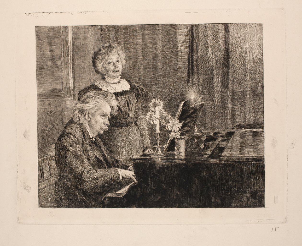 Edvard és Nina Grieg a zongoránál alkotó: Peder Severin Krøyer