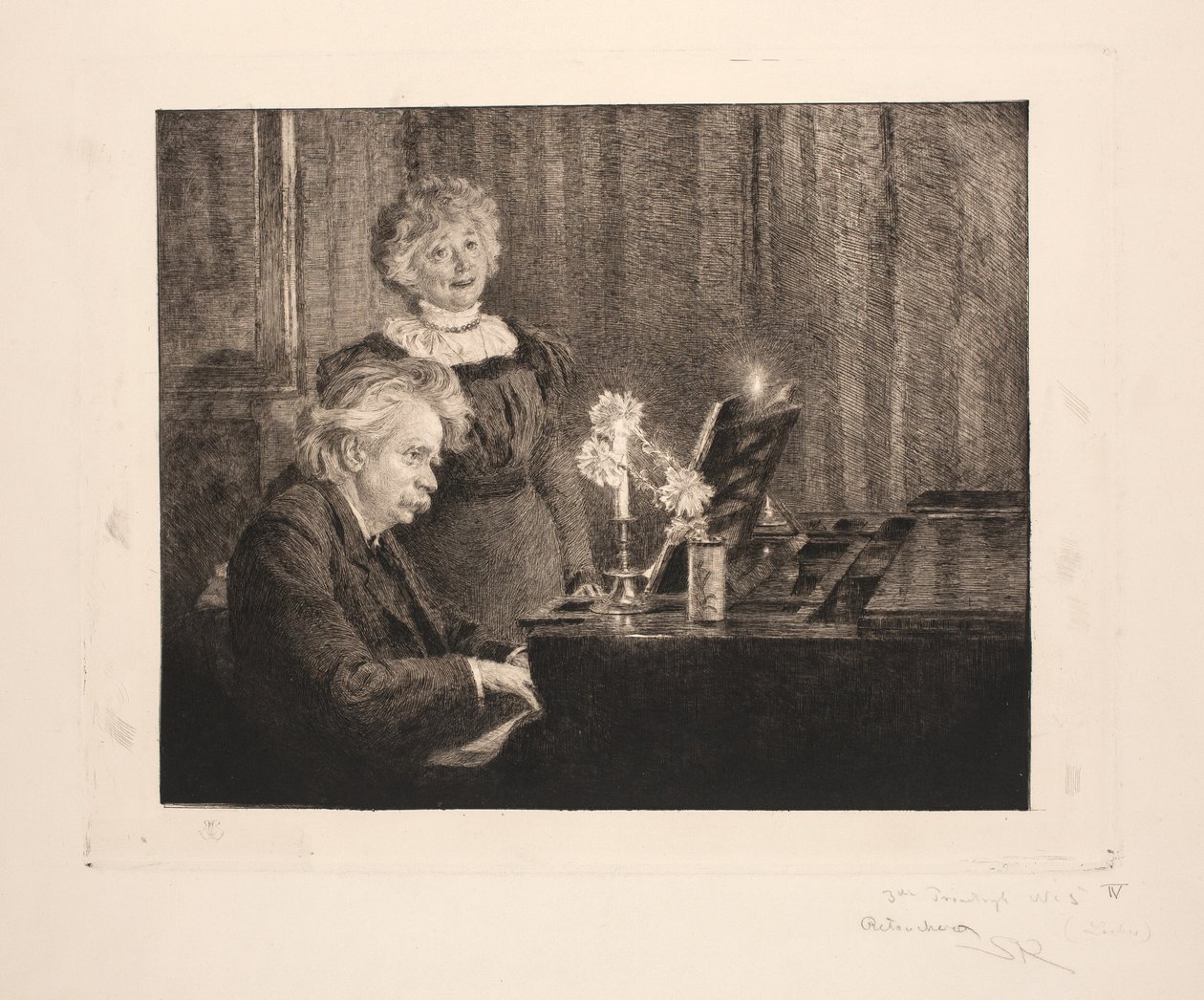 Edvard és Nina Grieg a zongoránál alkotó: Peder Severin Krøyer
