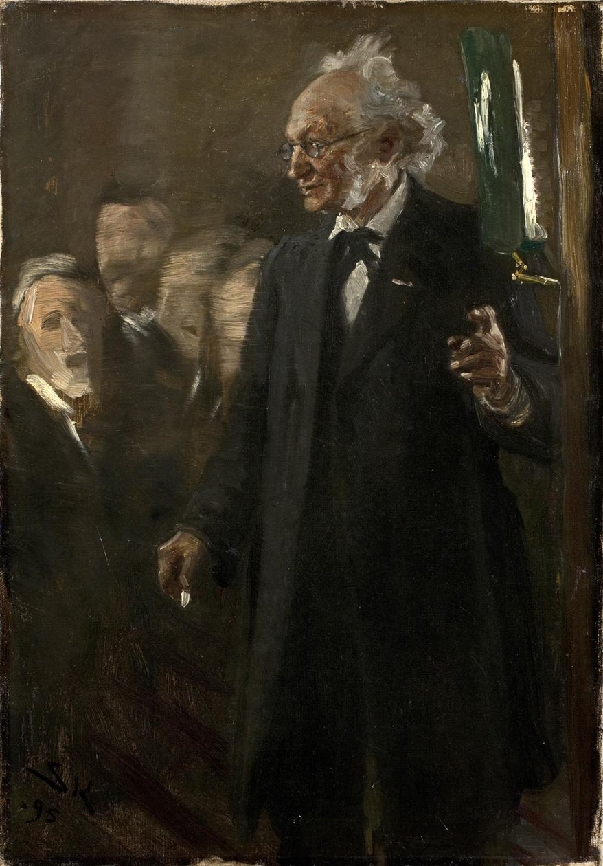Japetus Steenstrup állattan professzor tart előadást alkotó: Peder Severin Krøyer