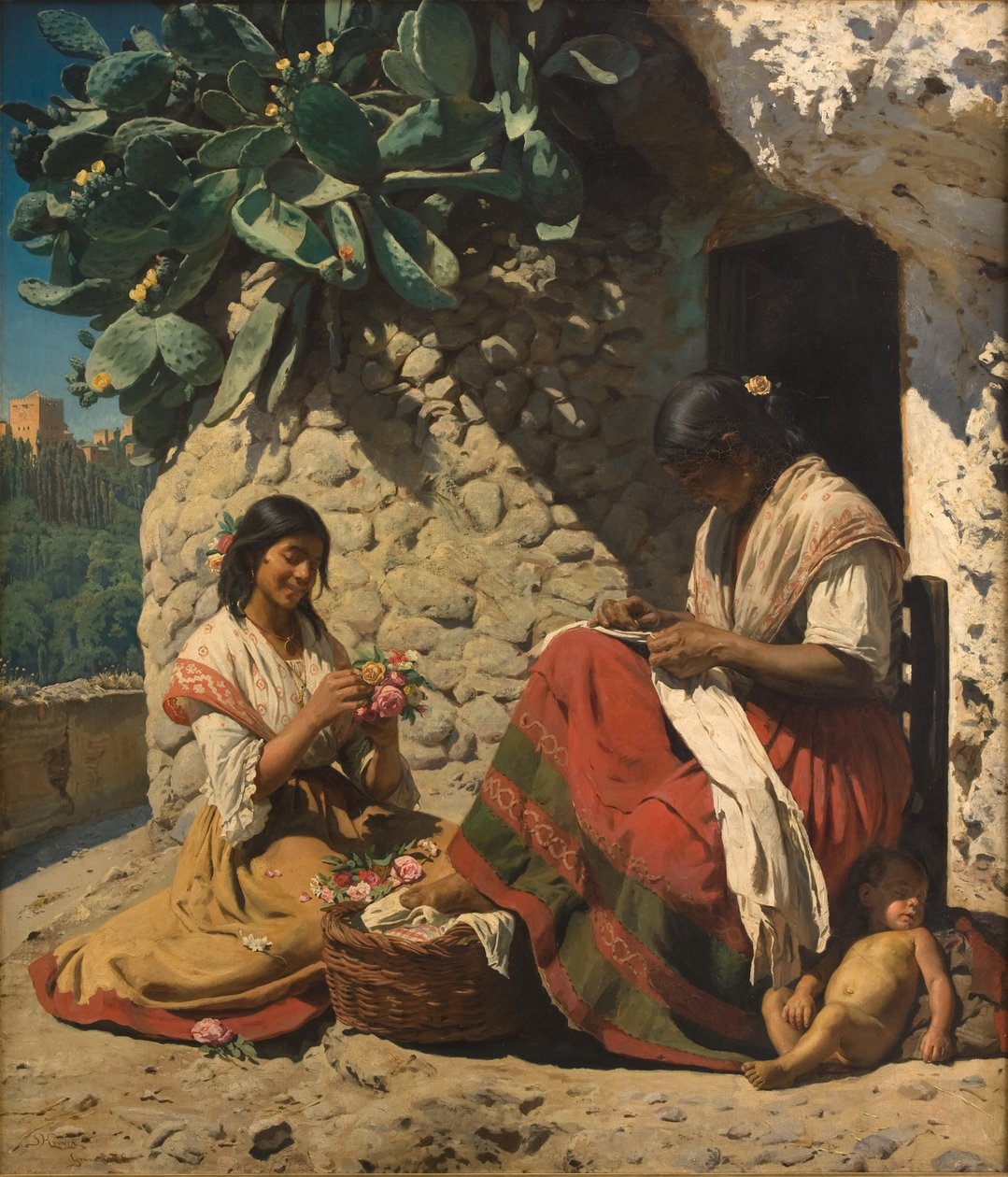 Két cigány nő a házikójukon kívül. Spanyolország alkotó: Peder Severin Krøyer