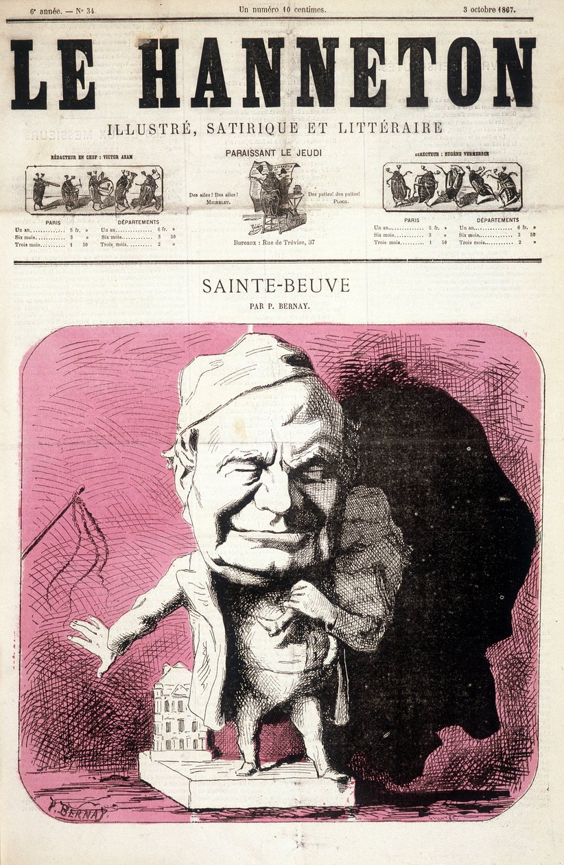 Sainte - Beuve (Sainte-Beuve) - Bernay, a "" Le Hanneton""-ban, 1867.10.03. alkotó: P. Bernay