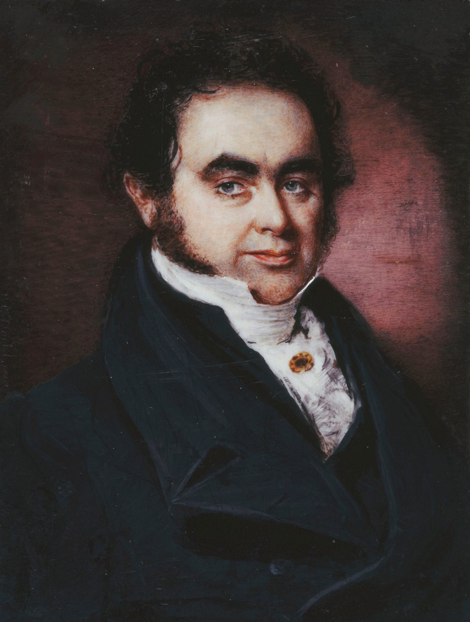 James Wendell (1787-1834) navigátor portréja, mellhosszúság, kék kabátban és fehér ruhában alkotó: P. G. Dodd