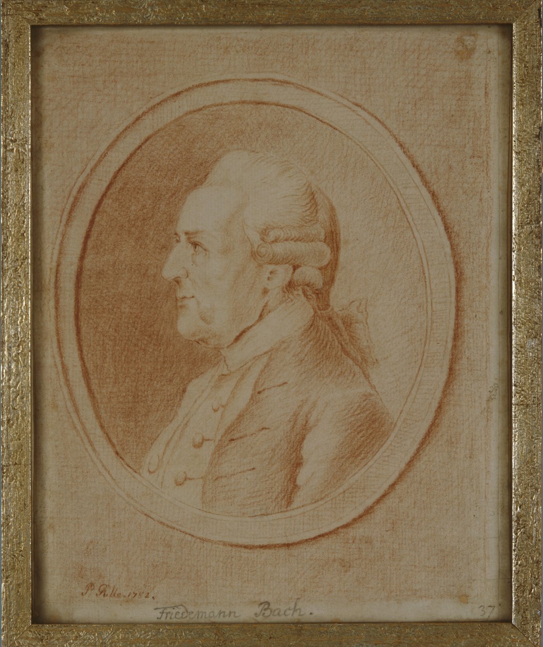 Wilhelm Friedrich Bach, 1782 (piros kréta papíron) alkotó: P. Guelle or Gulle
