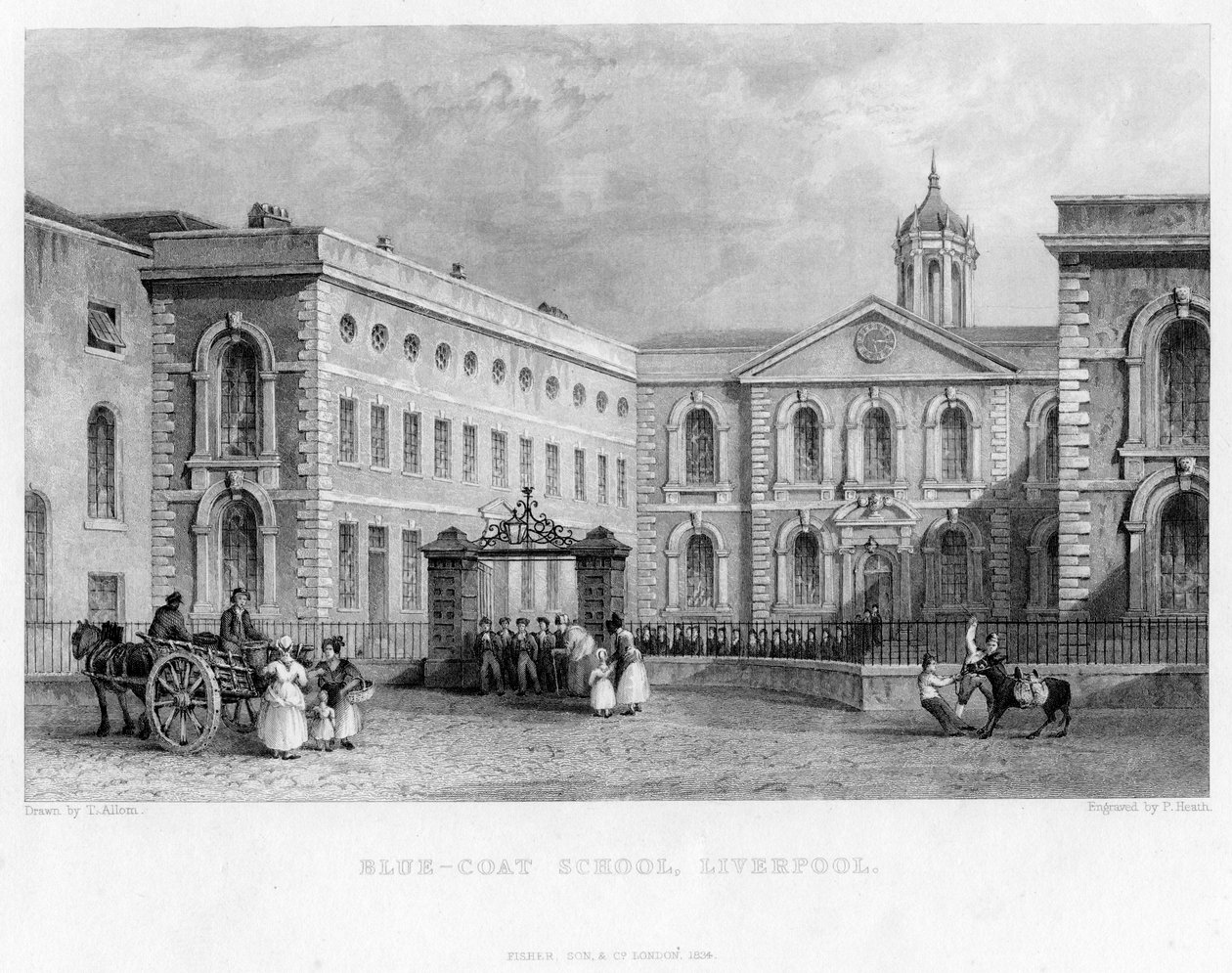 Blue-Coat School, Liverpool, 1834. alkotó: P. Heath