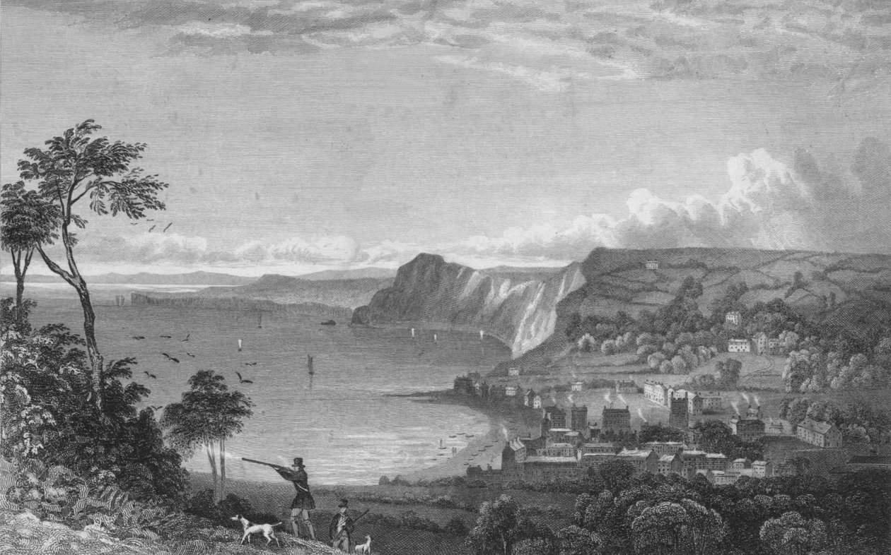 Sidmouth, A szikláktól, Seaton felé, 1832. alkotó: P. Heath