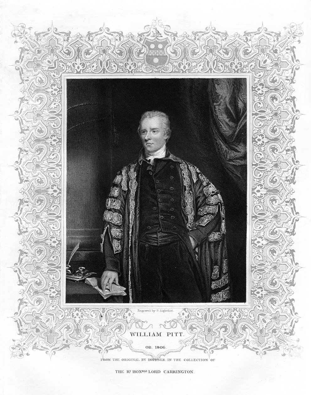William Pitt, a fiatalabb, brit politikus és miniszterelnök, 19. század alkotó: P. Lightfoot