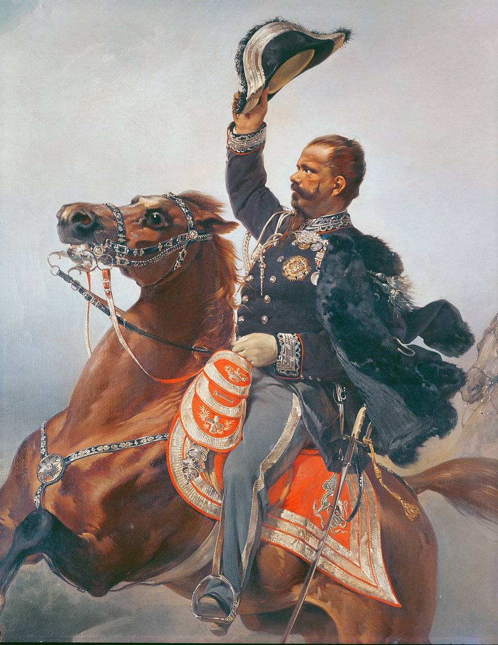 Vittorio Emanuele (1820-78), Szardínia és Olaszország királyának portréja (részlet) alkotó: P. Litta