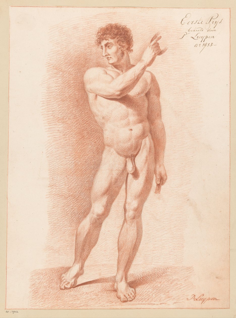 Álló férfi akt, elölről nézve (1. díj 1815) alkotó: P. Luypen