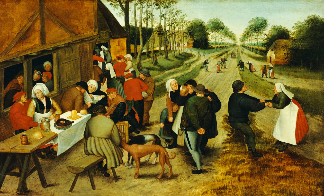 Parasztok egy út menti fogadóban alkotó: P. the Younger Brueghel