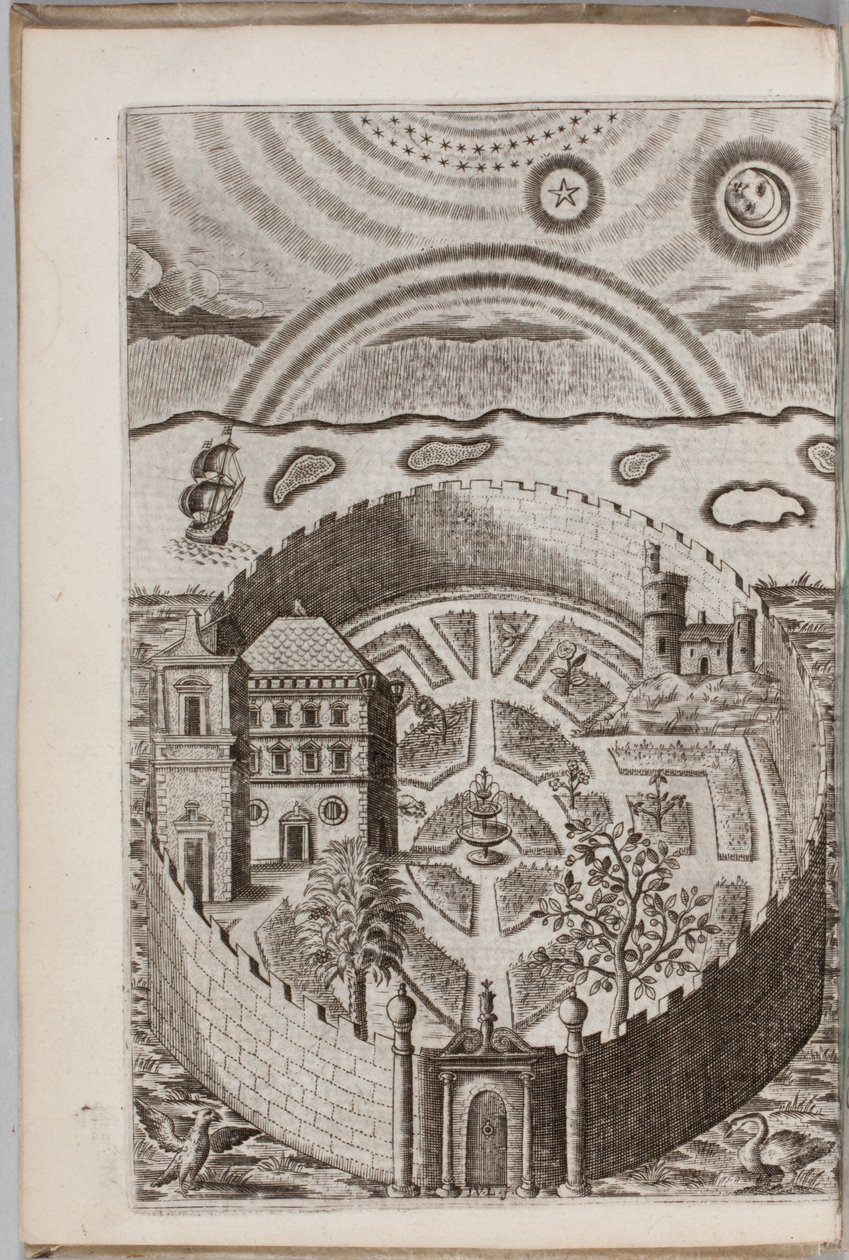 Illusztráció a "Partheneia Sacra: Avagy a Szent Parthenes titokzatos és finom kertje szimbolikusan felállított és jámbor eszközökkel és emblémákkal gazdagítva az ájtatos lelkek szórakoztatására" című könyvéből, Henry Hawkins, 1633 alkotó: P. van Langeren