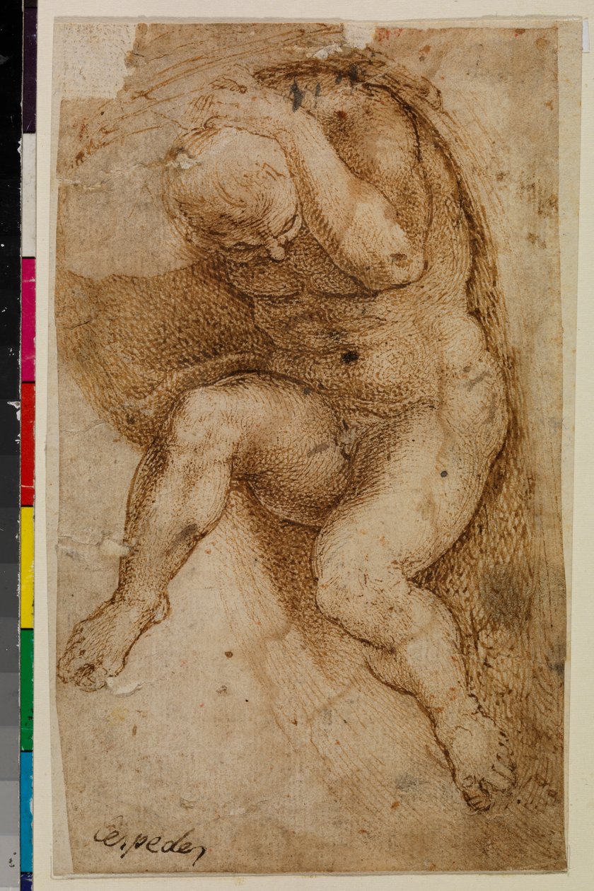 Meztelen férfialak (Michelangelo utolsó ítélete után) alkotó: Pablo de (attr.to) Cespedes