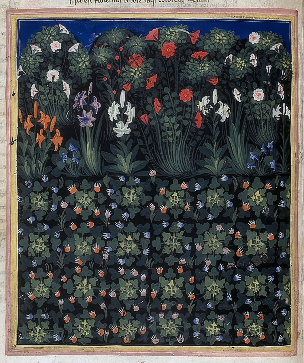 Kert (a Convenevole da Prato Regia Carmina-ból). 1335 körül alkotó: Pacino di Bonaguida