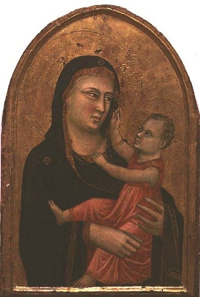 Madonna és gyermek (tempera a panelen) alkotó: Pacino di Buonaguida