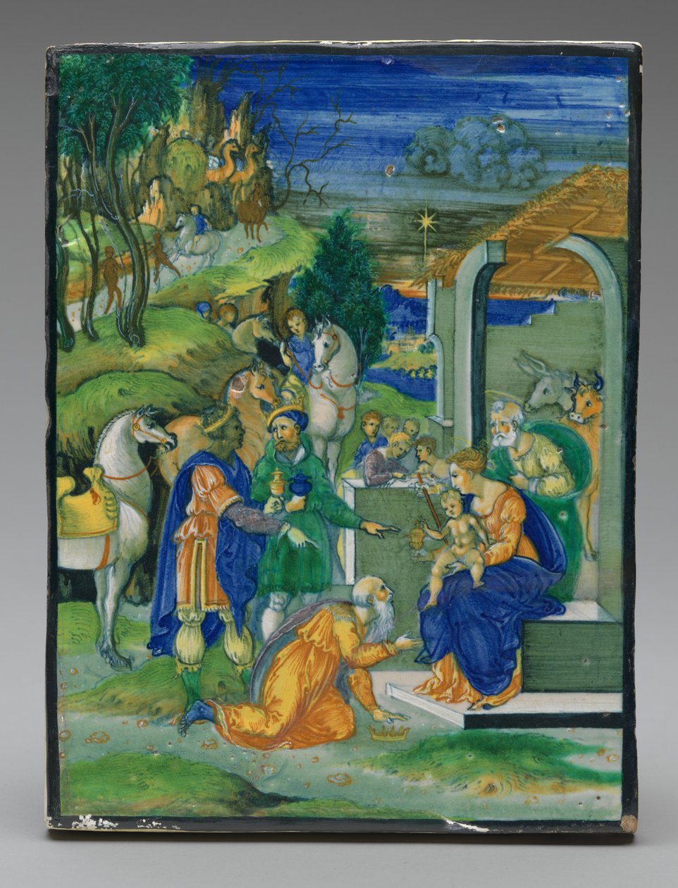 Panel a Mágusok imádatával alkotó: Painted by Nicola da Urbino