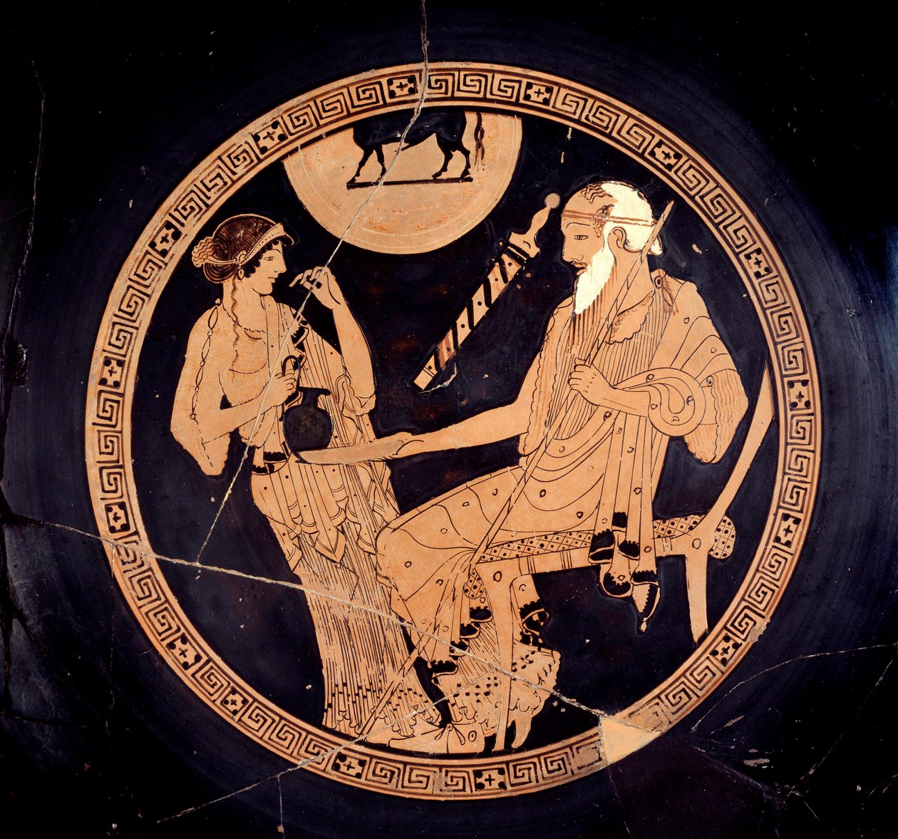 Ilioupersis Kupa: pohár piros figurákkal, amelyek Briseist és a régi Phoenixet (Phoenix), Achilles-nevelőt ábrázolják. Brygosnak tulajdonítják (Kr. e. V. század). Párizs, Louvre Múzeum alkotó: Painter Brygos