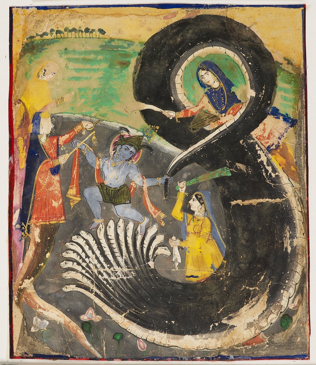 Krishna and the naga Kaliya alkotó: Pakistani School